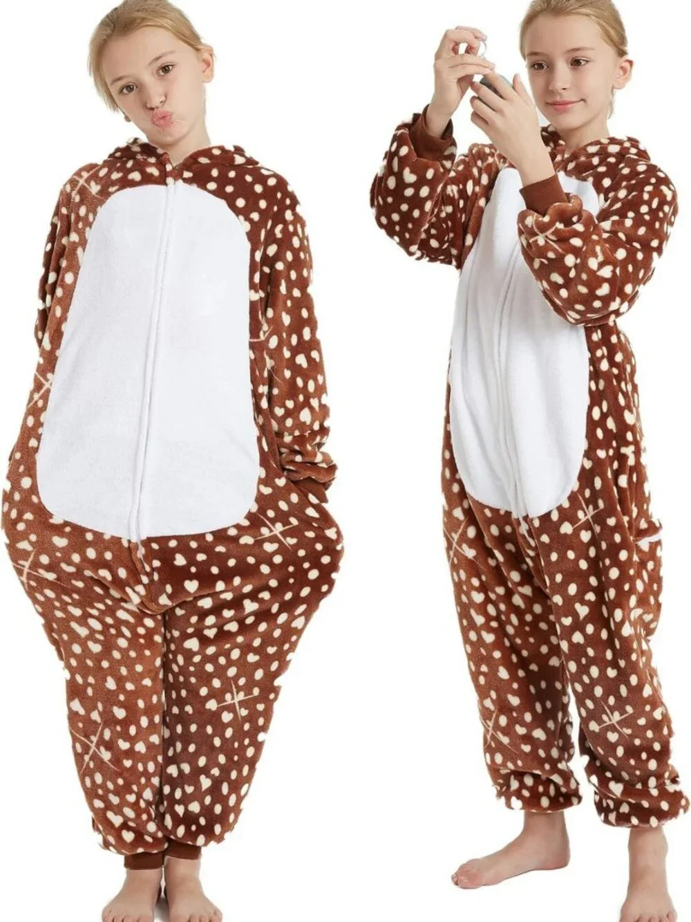 Cozy Kids Reindeer Onesie Costume | Cute Animal Pajamas for Halloween